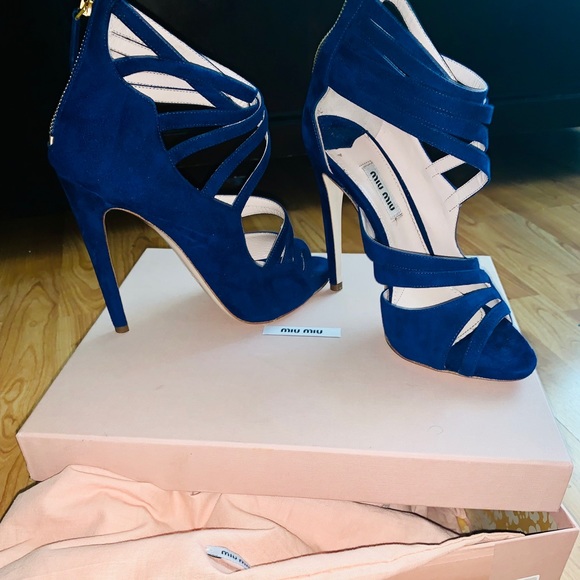 MIU MIU: Calzature Donna Heels in Royal Blue - Picture 2 of 4